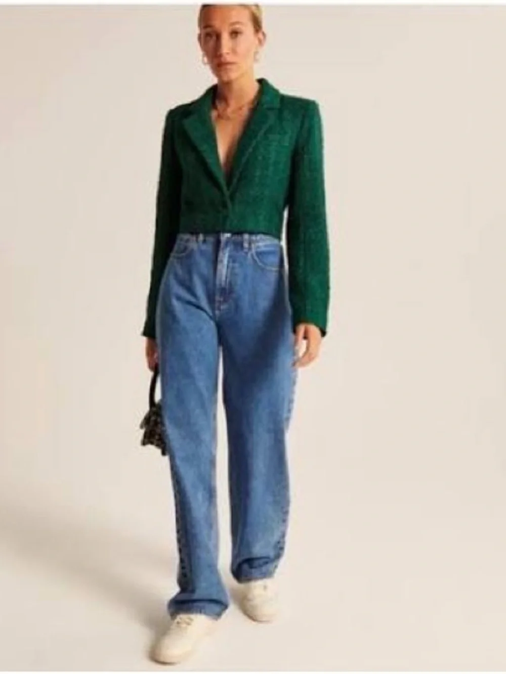 Abercrombie & Fitch Emerald Green Tweed Blazer